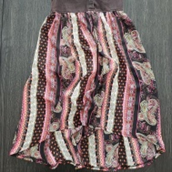 2 Dye 4 girls boho dress, paisley brown/white/pink, size 10 - Picture 2 of 2